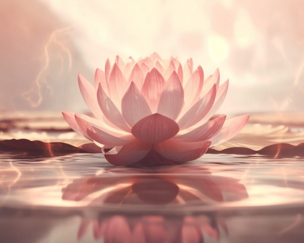 a transparent body sitting in lotus posistion, meditating